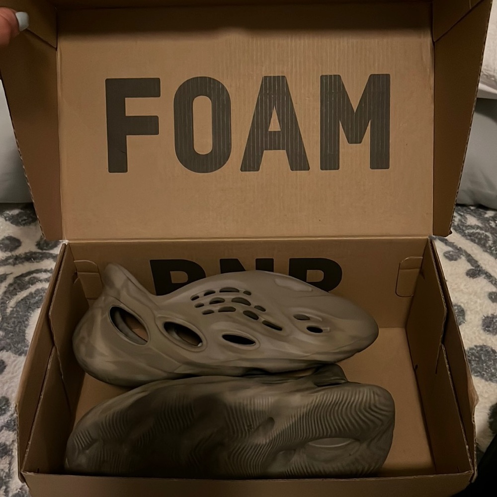 Yeezy Foam Runners in Olive Green/Brown Camouflage